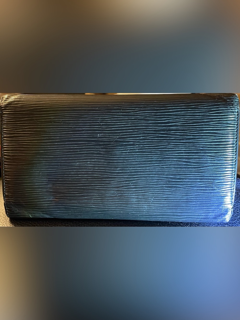 Louis Vuitton Black Textured Leather Women's Clutch Wallet - Picture 2 of 4